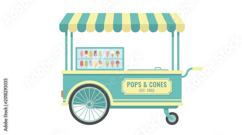 Foto Colorful Ice Cream Cart Vehicle.