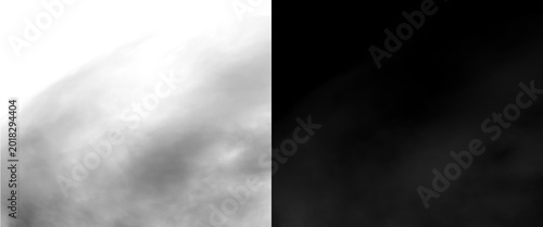 Принти на полотні Abstract monochrome smoke texture, ethereal white fog on black background, misty