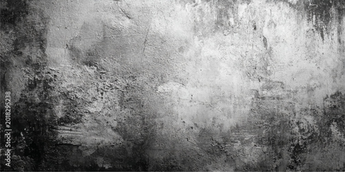Fotografie A dark, aged concrete wall texture features a rough grey stone surface with dirt