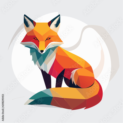 Geometric Fox Illustration in Vibrant Colors