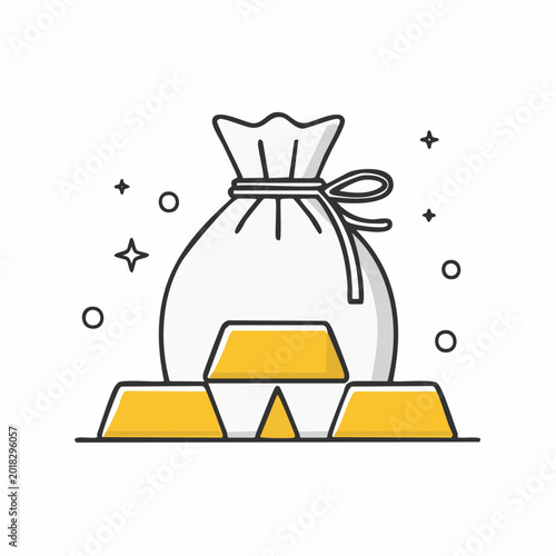Bag of Gold Bars Icon