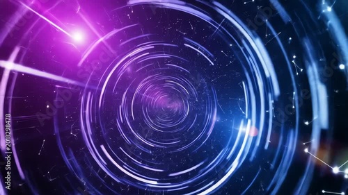Abstract Futuristic Tunnel of Light and Energy.