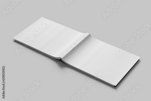 Obraz na plátně blank horizontal brand book catalog cover mockup laid out studio shot isolated 3