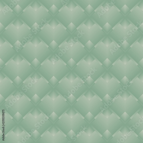 Matte green gradient background openwork geometric seamless forest pattern