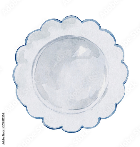 Watercolor vintage plate