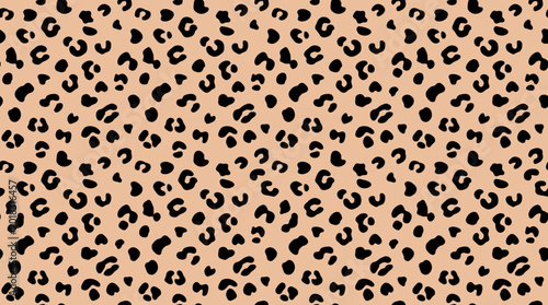 Foto Vibrant peach leopard print background texture.