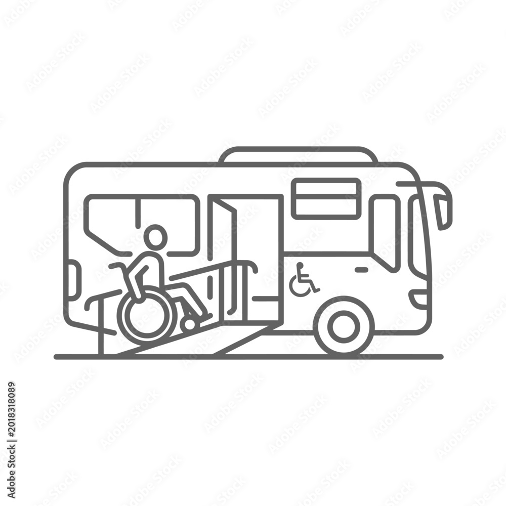 Fototapeta premium Accessible Bus for People with Disabilities.