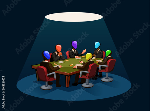 Businessman Wearing Mask in Private Meeting Illustration Vector