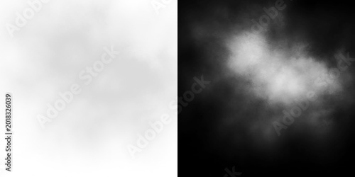 Tablou pe pânză Abstract White Vapour Trails and Floating Mist Elements With Soft Cloudiness, Tr