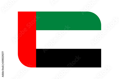 Free Download United Arab Emirates flag rounded rectangle shape icon with red, green, white, and black stripes - GFXLoad