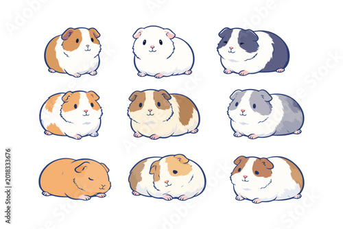 Tableau sur toile cute guinea pig cartoon illustration