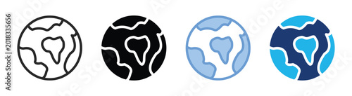 Valokuva Global icon set multiple style collection