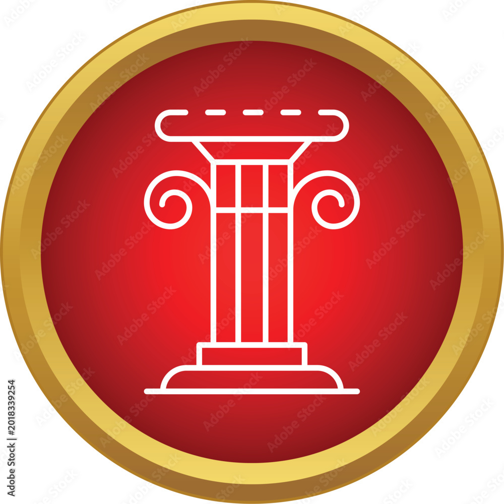 Naklejka premium Ancient classical column icon symbolizing history and architecture