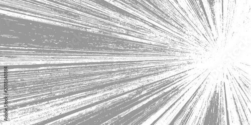 Tableau sur toile Abstract radial burst of grey and white lines emanating from a bright center