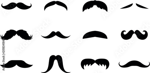 Foto Collection of various mustache styles and shapes