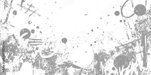 Photos Grayscale abstract grunge texture with scattered dots circles and scratch marks