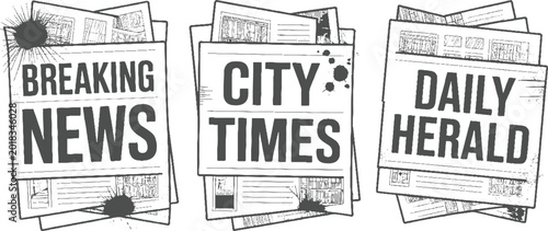 Photos Three newspapers with headlines breaking news city times daily herald and ink sp