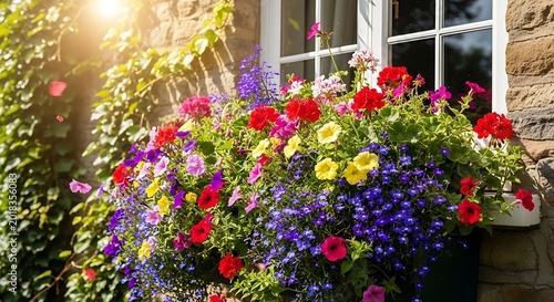 Vibrant window box flowers a burst of color and floral beauty