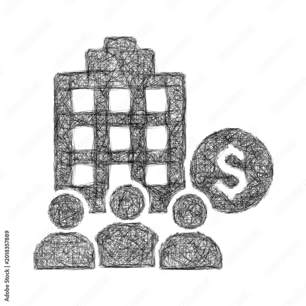 Fototapeta premium Sketch department budget icon design