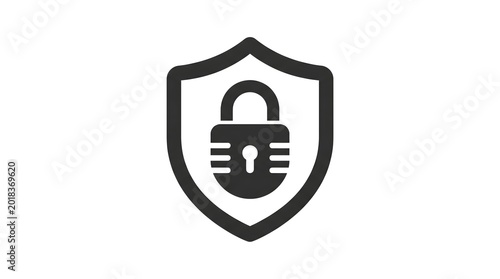 Shield and sword security icon set for web protection design element symbol illustration
