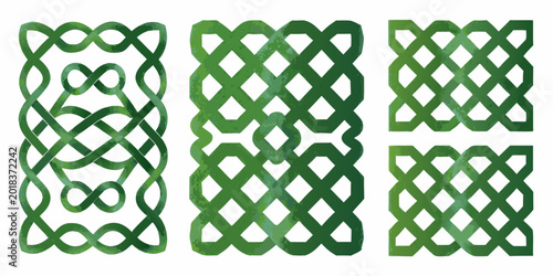 Bild auf Leinwand celtic knot designs three square decorative knots on white background