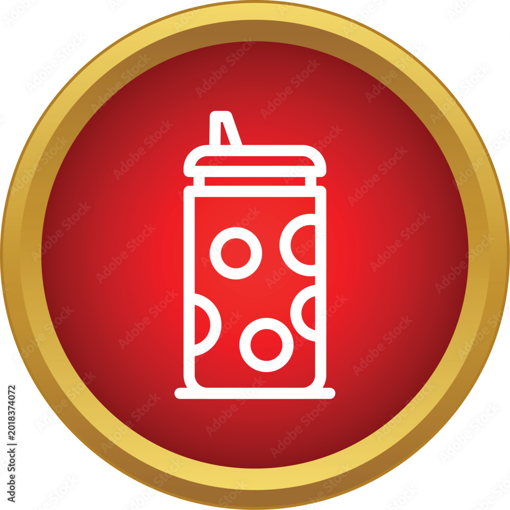 Obraz premium Sippy cup icon featuring polka dots for kid friendly beverage containers