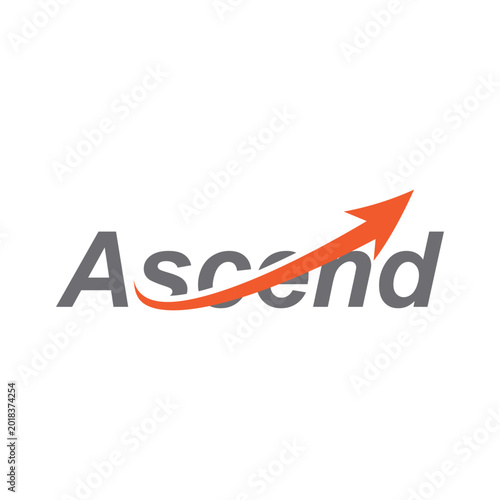 Фотография typography text ascend for arrow up forward logo design