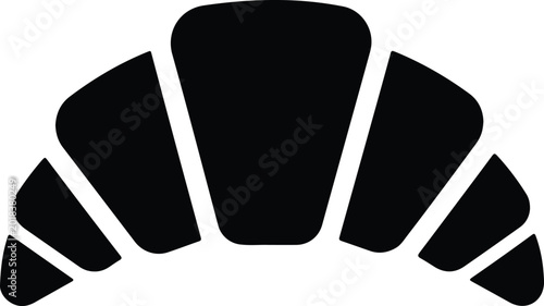 Bild auf Leinwand Silhouette design of a fresh flaky croissant bakery pastry food vector