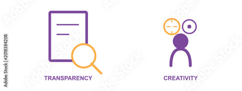 Fotografie Transparency and creativity vector illustration, business concepts with document and person icons
