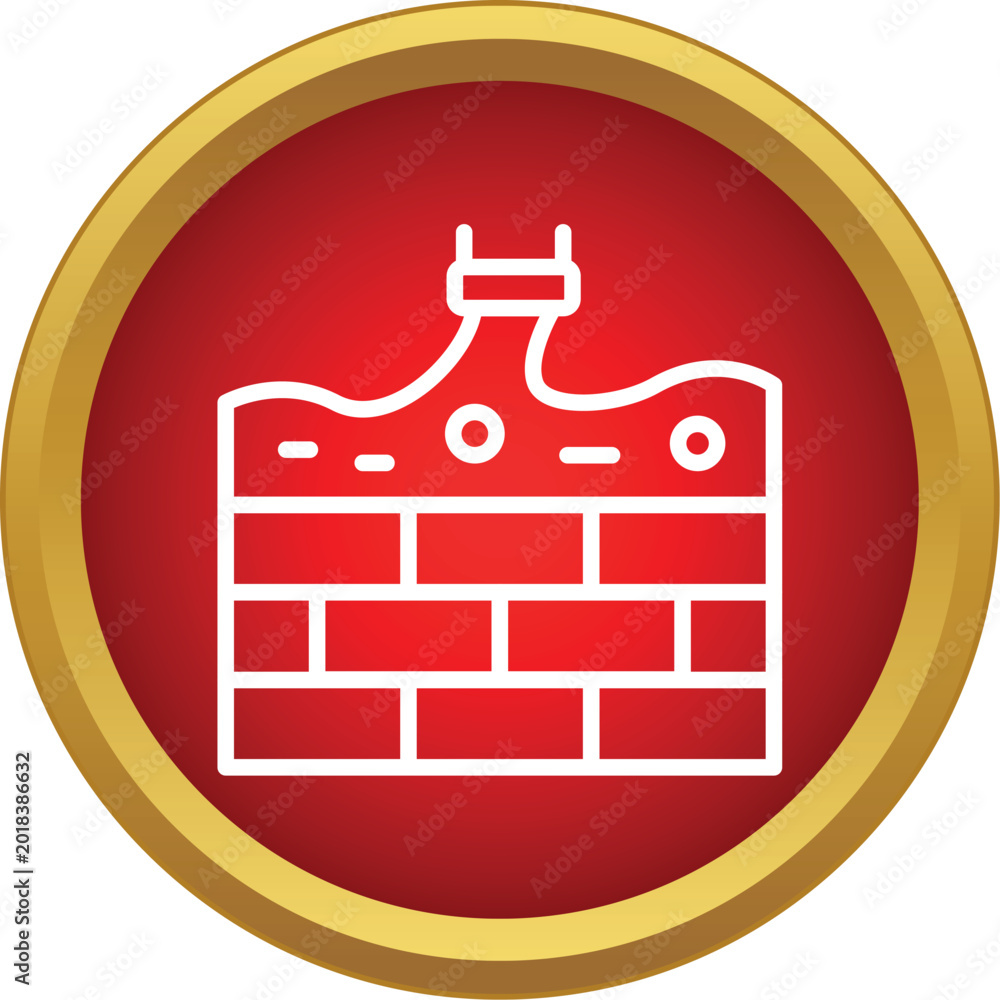 Fototapeta premium Fireplace chimney outline icon showing warmth and home heating