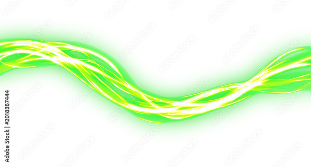 Naklejka premium Modern Green Energy Beam Isolated on Transparent Background