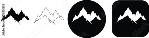Foto Mountain range in silhouette outline and formats mountain range peak nature outd