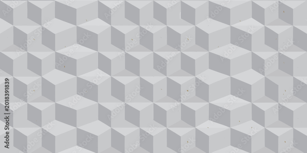 Tableau sur toile geometric cube pattern repeating three dimensional shapes light gray