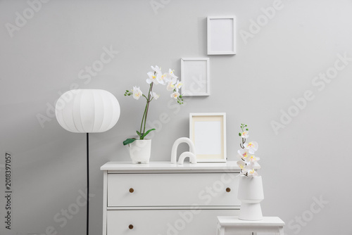 Interior of light room with...