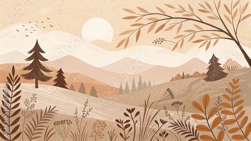 vector illustration of a forest landscape