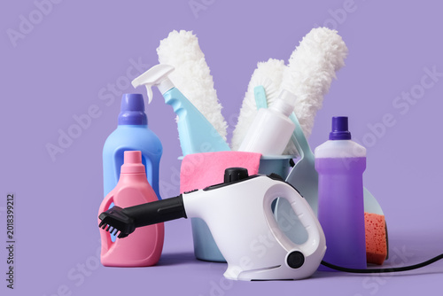 Colorful household cleaning...
