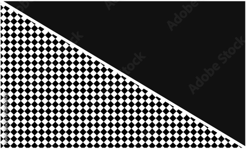 Canvastavla Modern diagonal split screen background with solid black area and white checkere