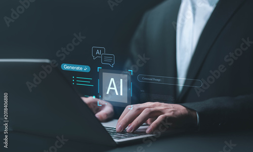 Conversation Smart Robot Technology development generates AI. artificial intelligence chatbot. Assistant AI chat, tech communication. bot agent concept, business support service, data prompt
