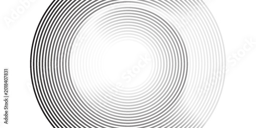 Fotografia Black mascara circular texture, brush stroke isolated on white background