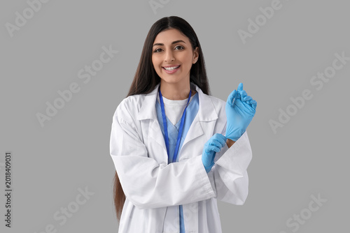 Female doctor with medical ...