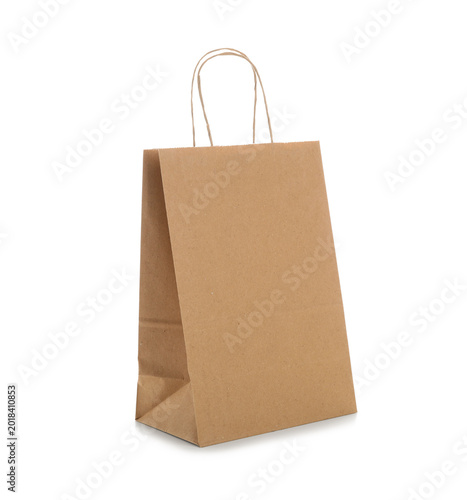 Paper bag on white background