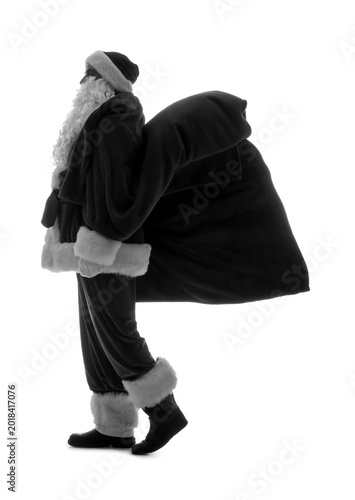 Silhouette of Santa Claus w...