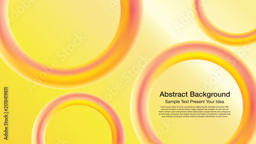 Foto Abstract vector background with glowing yellow and orange rings