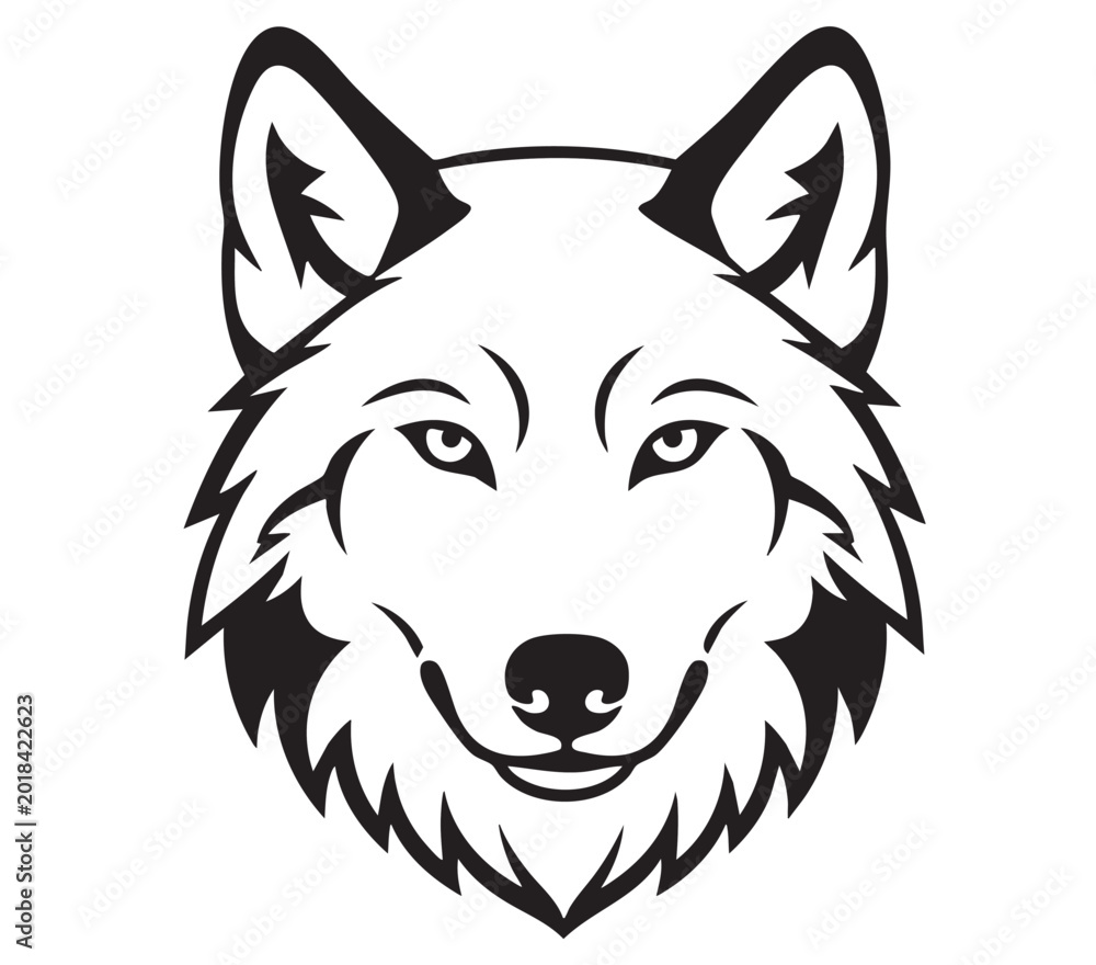 Fototapeta premium Wild Wolf Head Silhouette Vector Logo Illustration