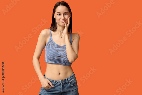 Beautiful young happy woman...