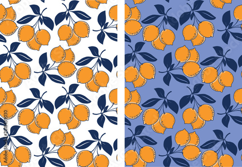 Lemonade pattern. 100% hand drawn vector image. Vintage style hand drawn doodle pattern backgroud sicilian lemon. 
