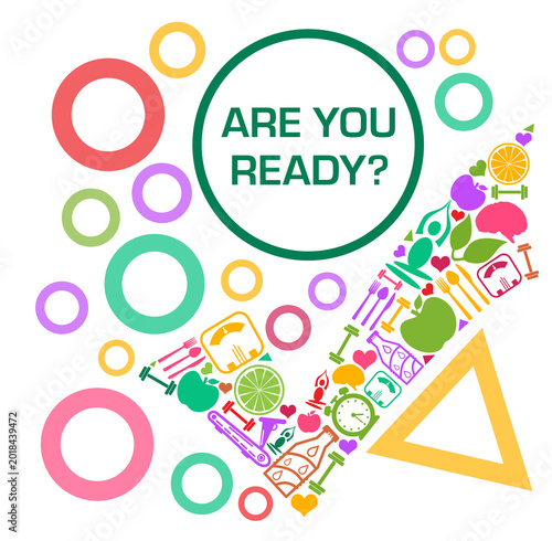 Are You Ready Tick Mark Health Symbols Circles Text Colorful 