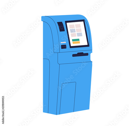 ATM, self-service payment and withdrawal kiosk with interactive digital displ...