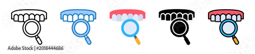 Fotografie Oral Exam multiple style icons set design vector illustration.