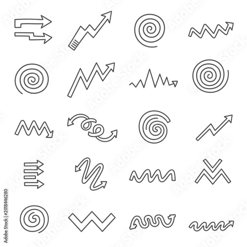 Abstract Arrow and Spiral Symbols Set